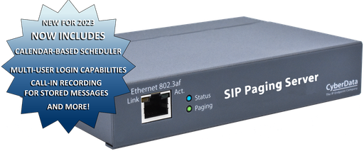 [011146] CyberData SIP Paging Server with Bell Scheduler